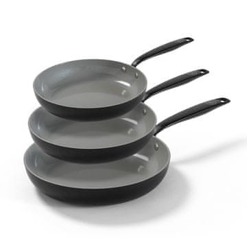 BE Living Set tava Essential Black 20-24-28 cm