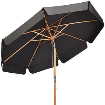 Northix Suncobran 3 m s podesivim nagibom, 8 prečki, vodootporna tkanina, siva