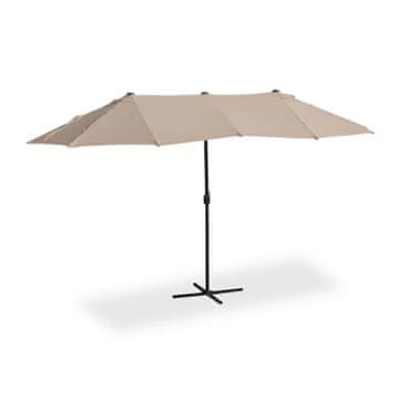 Northix Dvostruki suncobran 460 x 270 cm ovalni dizajn, vodoodbojna tkanina, dvodijelni štap