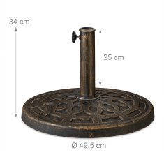 Northix Postolje za suncobran izgled lijevanog željeza, crno, stabilno, dekorativno