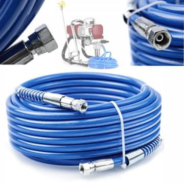 OEM Cijev Za Airless Uređaj Za Prskanje Boje – TPU 20 m Plava, Uretan Premaz, Zaštitne Opruge | 228 BAR, Unutarnji Promjer 1/4", Navoji 1/4"
