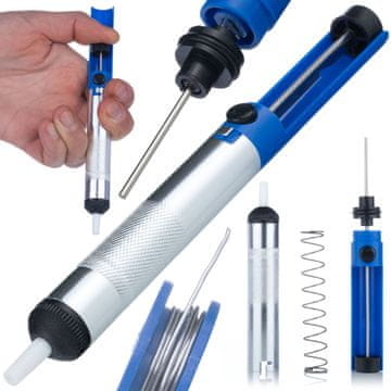 Rosfix Ručna Pumpica Za Lem – Odsisivač, Aluminijsko Kućište, PTFE Antistatička Mlaznica | Ø3/5 MM, 185 MM