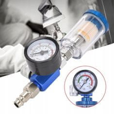 Rosfix Regulator Tlačnog Pritiska 1/4 Mlaznica Za Hvlp Pištolj | 7 BAR, Aluminij, Odvaja Vod, 0-140 PSI