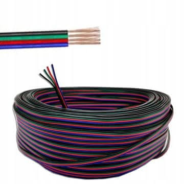 Rosfix Kabel RGB AWG22 4-Žilni – 1 m, PVC Izolacija, 0,35 MM², Kalajisani Bakar, Bojne Žile | Za LED Trake