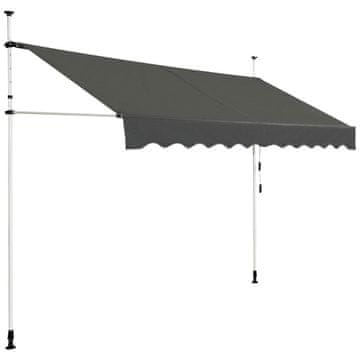 Northix Uvlačna tenda 300x120 cm siva s UV zaštitom i podesivom visinom