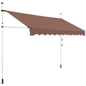 Northix Uvlačna tenda 300 cm bez bušenja otporna na UV zračenje smeđa