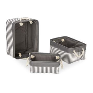 Northix Set košara za pohranu – 3 veličine s pomorskim uzorkom