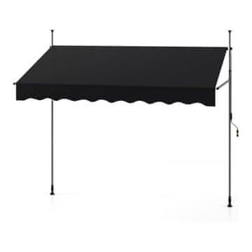 Northix Uvlačna balkonska tenda 250 cm bez bušenja crna s podesivom visinom