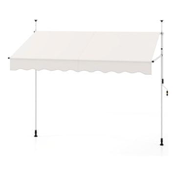 Northix Uvlačna balkonska tenda bez bušenja podesiva visina bijela