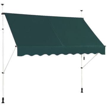 Northix Uvlačna balkonska tenda 250 cm otporna na UV zračenje zelena