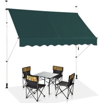 Northix Uvlačna balkonska tenda širine 200 cm otporna na UV zračenje zelena