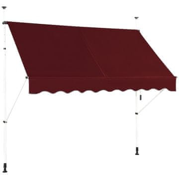 Northix Uvlačna balkonska tenda 250 cm otporna na UV zračenje crvena