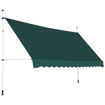 Northix Uvlačna balkonska tenda 400 cm otporna na UV zračenje zelena