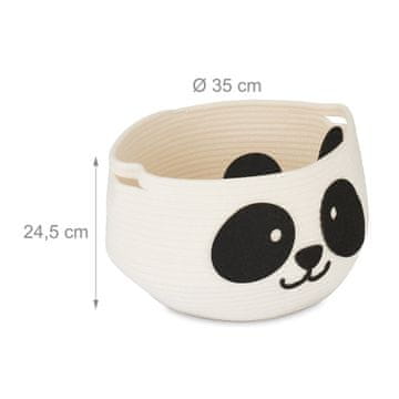 Northix Košara za shranjevanje igračk iz bombažnega vrvi s motivom pande