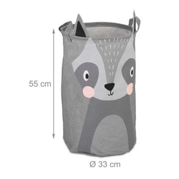 Northix Košara za shranjevanje igračk iz tkanine s motivom rakuna