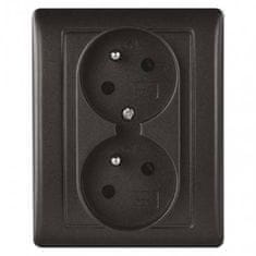 EMOS Utičnica A6001.3 Double socket, anthracite