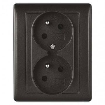 EMOS Utičnica A6001.3 Double socket, anthracite