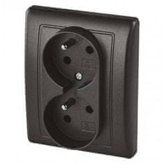 EMOS Utičnica A6001.3 Double socket, anthracite