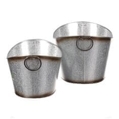 Autronic Pakiranje cvijeća Metal flower box. Set of 2. Design with roses. (OK6389)