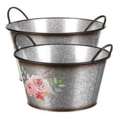 Autronic Pakiranje cvijeća Metal flower box, set of 2. Rose design. (OK6386)
