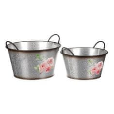 Autronic Pakiranje cvijeća Metal flower box, set of 2. Rose design. (OK6386)