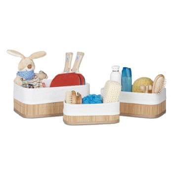 Northix Košara za pohranu za kupaonicu – set od 3 dijela, bambus