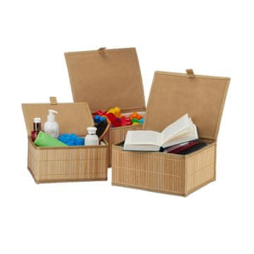 Northix Košare za pohranu – set od 3, bambus