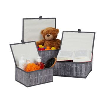 Northix Košare za pohranu – set od 3, bambus