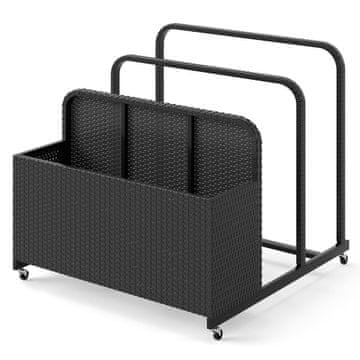 Northix Košara za pohranu za bazen s kotačima – PE ratan, 2 odjeljka