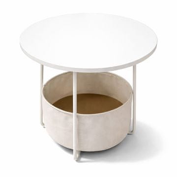 Northix Okrugli bočni stolić s košarom za pohranu – metalni okvir