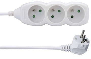 EMOS Produžni kabel P0311 1.5 m / 3 sockets / white / PVC / 1 mm2