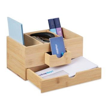 Northix Bambus organizator stola 2 ladice 3 pretinca prirodni