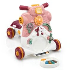 Northix Hodalica za bebe 3 u 1 s glazbom i svjetlima, roza, 46 cm, ekološki prihvatljiva