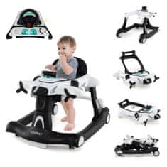 Northix 6-u-1 podesiva hodalica za bebe s pladnjem i glazbom, sklopiva, višefunkcionalna