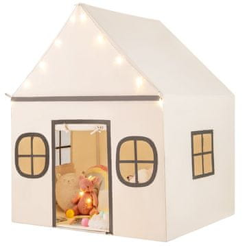 Northix Dječji šator 120x101x143 cm sa svjetlima bež crni