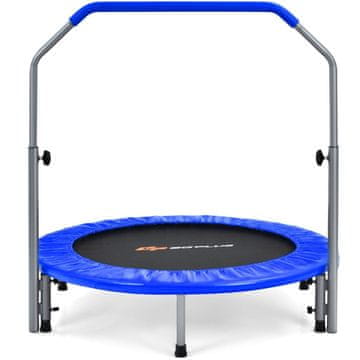 Northix Sklopivi mini trampolin za fitness vježbe Ø101 cm s ručkom podesivom visinom, plava + crna