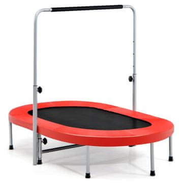 Northix Sklopivi fitness trampolin s podesivom ručkom, crveni, nosivost 150 kg