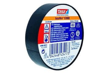 Tesa Električna izolacijska traka Electrical insulating tape PVC 53988, IEC, 10 m x 15 mm, black