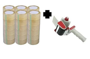 DISTYK Ljepljiva (pakirna) traka 48 mm x 60 m TRANSPARENTNA – 36 kom + držač gratis