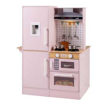 Northix Drveni dječji kuhinjski set za igru sa svjetlima i zvukovima – roza