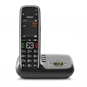 Gigaset Gigaset E720A Analog/DECT bežični telefon s identifikacijom poziva, crna