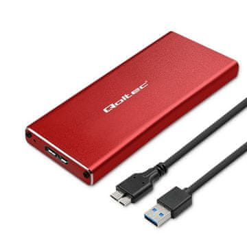 Qoltec Qoltec 51831 vanjsko kućište za M.2 SSD, crveno, SATA