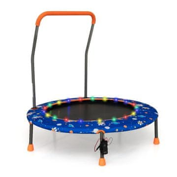 Northix Dječji mini trampolin 92 cm LED svjetla i odvojiva ručka