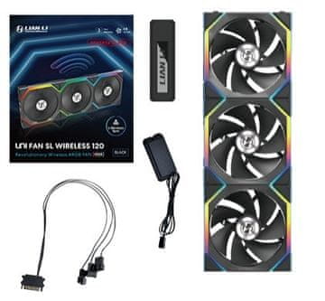 Lian Li Lian Li UNI FAN SL-INF Reverse Blade 120mm ventilator za kućište, crni, 3 kom