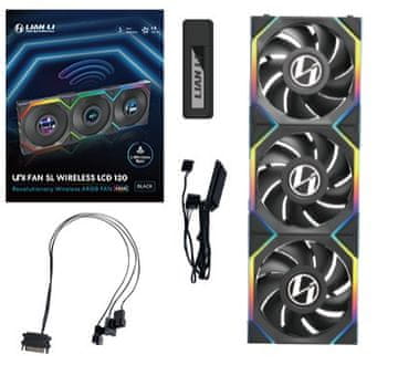 Lian Li Lian Li UNI FAN SL Wireless LCD 120mm crna, komplet 3 komada