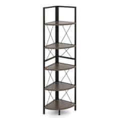 Northix Kutna polica za knjige s 5 razina, drvena s metalnim okvirom, 160 cm