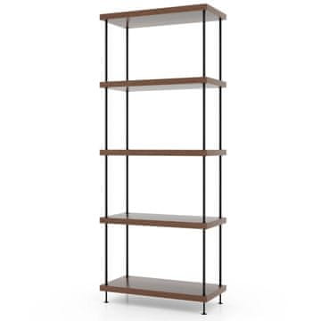 Northix Industrijska polica za knjige s 5 razina – MDF i metal, 60x29,5x147 cm