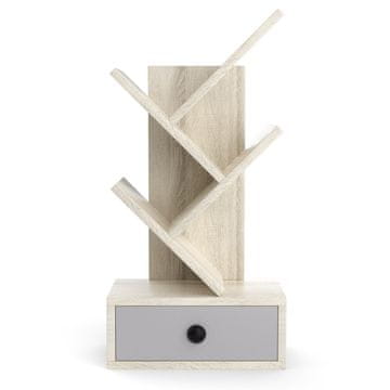 Northix 5-slojna polica za knjige s ladicama 30x17 5x60 cm bež