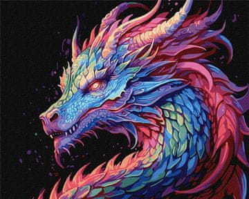 Rayher.	 Slikanje po brojevima,A colourful dragon, 40x50 cm