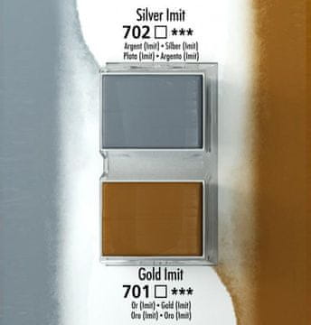 Daler Rowney Akvarel boja, Aquafine, set 2, kockelver (imit.)/gold (imit.)